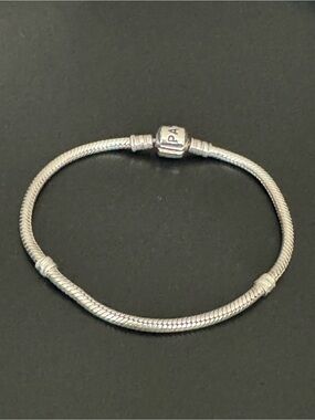 Pandora Sterling Silver Snake Chain Charm Bracelet - Silver Size 7